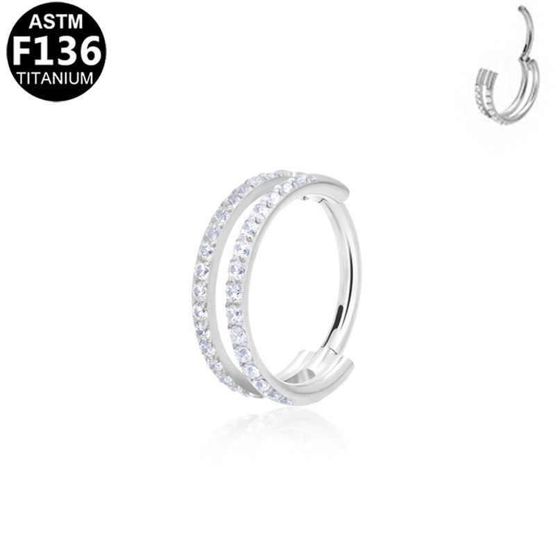 ASTM F136 Titanium 18G16G Double Hoop Segment Clicker Implant Grade Titanium