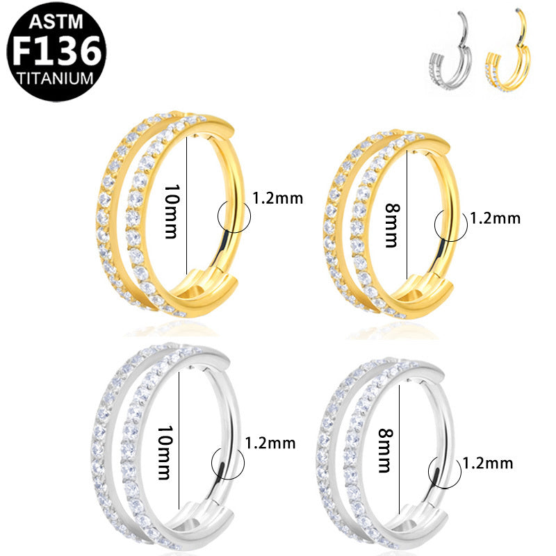 ASTM F136 Titanium 18G16G Double Hoop Segment Clicker Implant Grade Titanium