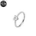 ASTM F136 Titanium 16G Segment Clicker with Heart-shaped CZ Implant Grade Titanium