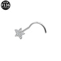 ASTM F136 Titanium 20G CZ Star-shaped Screw Nose Stud Implant Grade Titanium
