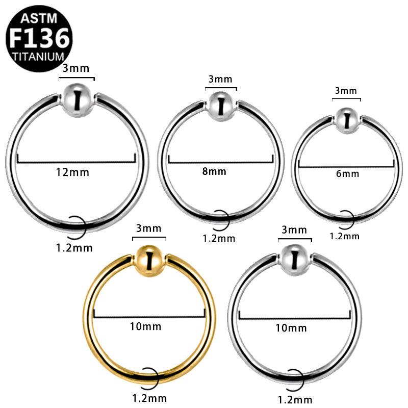 ASTM F136 Titanium 16G Nose Ring Hypoallergenic Implant Grade