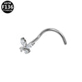 ASTM F136 Titanium 20G Butterfly Screw Nose Stud CZ Hypoallergenic Piercing Jewelry