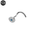 ASTM F136 Titanium 20G Evil Eye Screw Nose Stud CZ Implant Grade Piercing Jewelry