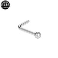 ASTM F136 Titanium 20G L-Shaped Nose Stud Hypoallergenic Implant Grade Piercing Jewelry