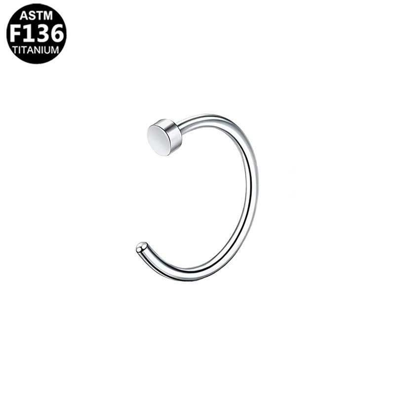 ASTM F136 Titanium 18G Flat Top Screw Nose Hoop Hypoallergenic Implant Grade Piercing Jewelry