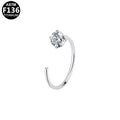 ASTM F136 Titanium 20G Nose Hoop Round CZ Hypoallergenic Piercing Jewelry