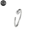 ASTM F136 Titanium 20G Nose Hoop Heart CZ Minimalist Hypoallergenic Piercing Jewelry