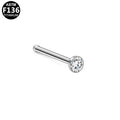 ASTM F136 Titanium 20G Straight Nose Stud CZ Secure Fit Implant Grade Piercing Jewelry
