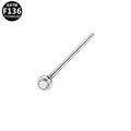 ASTM F136 Titanium 20G Straight Nose Studs CZ Hypoallergenic Comfortable Pin Piercing Jewelry