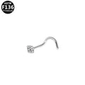 ASTM F136 Titanium 20G18G Screw Nose Stud CZ Tiny Hypoallergenic Piercing Jewelry