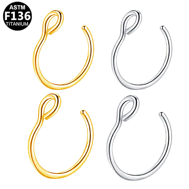 ASTM F136 Titanium 20G Simple Nose Hoop Implant Grade Piercing Jewelry