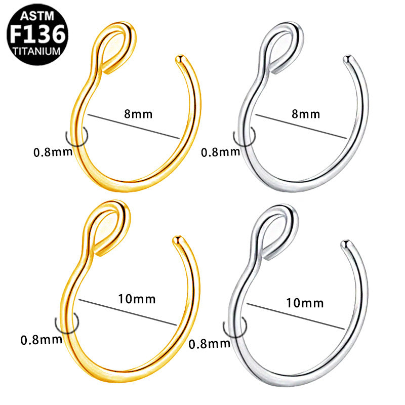 ASTM F136 Titanium 20G Simple Nose Hoop Implant Grade Piercing Jewelry