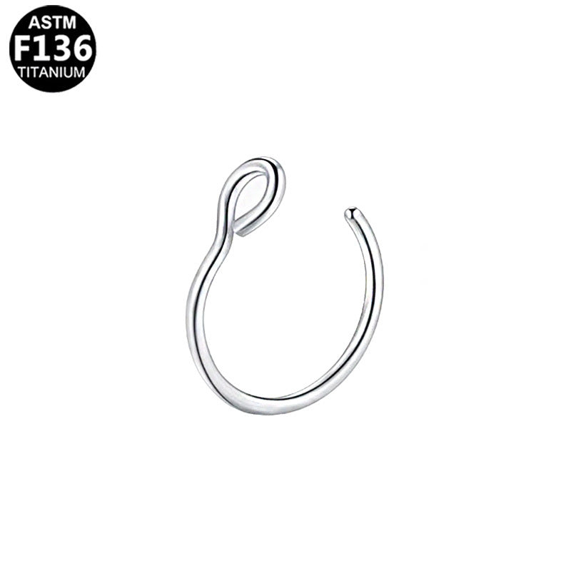 ASTM F136 Titanium 20G Simple Nose Hoop Implant Grade Piercing Jewelry
