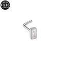 ASTM F136 Titanium 20G CZ L-Bend Nose Stud Minimalist Piercing Jewelry