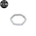 ASTM F136 Titanium 16G Segment Clicker CZ Implant Grade Piercing Jewelry