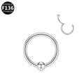 ASTM F136 Titanium 16G Segment Clicker Sliver Implant Grade Piercing Jewelry