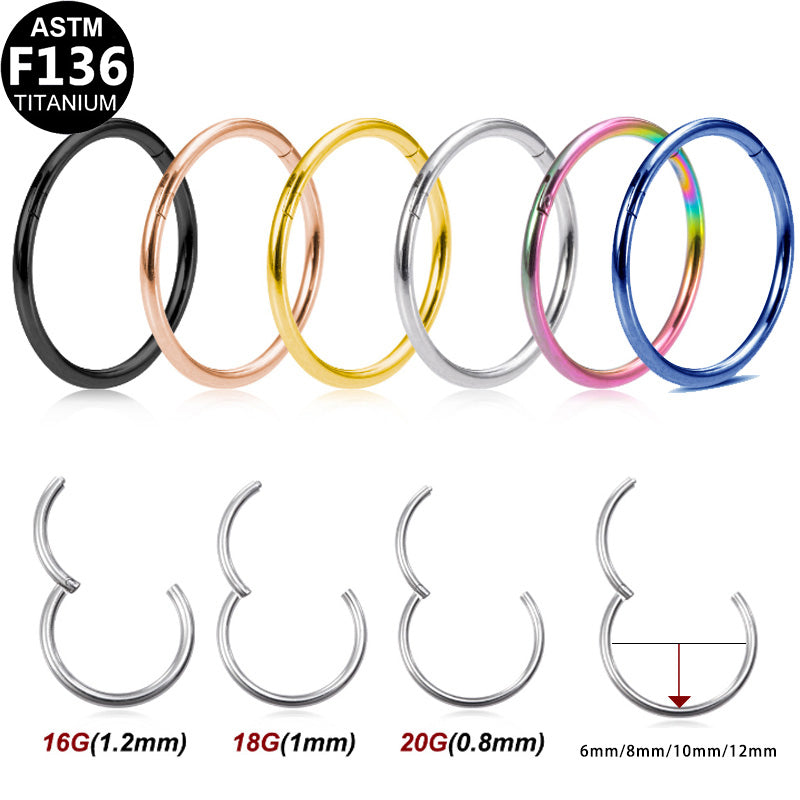 ASTM F136 Titanium 20G 18G 16G 14G Segment Clicker Implant Grade Piercing Jewelry