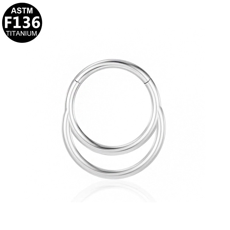 ASTM F136 Titanium 16G Double Hoop Segment Clicker Implant Grade Piercing Jewelry