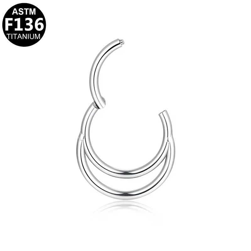 ASTM F136 Titanium 16G Double Hoop Segment Clicker Implant Grade Piercing Jewelry