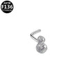 ASTM F136 Titanium 20G L-Shaped Gourd Shape Nose Stud Hypoallergenic Piercing Jewelry