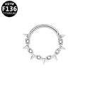 ASTM F136 Titanium 16G Spike Segment Clicker CZ Hypoallergenic Piercing Jewelry