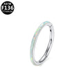 ASTM F136 Titanium 18G16G Opal Segment Clicker Hypoallergenic Minimalist Piercing Jewelry