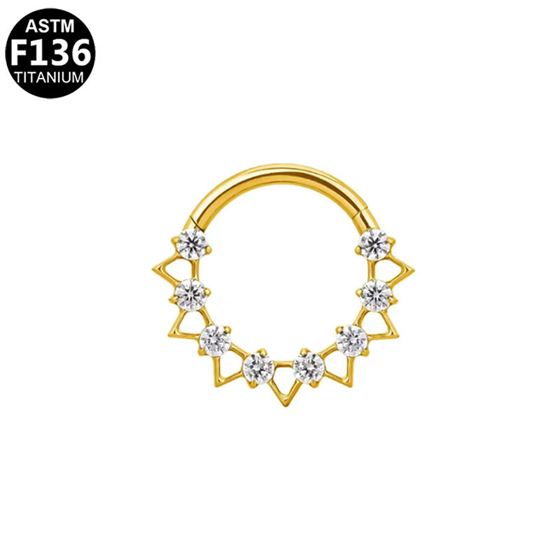 ASTM F136 Titanium 16G Segment Clicker CZ Hypoallergenic Piercing Jewelry