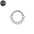 ASTM F136 Titanium 16G Segment Clicker CZ Hypoallergenic Piercing Jewelry