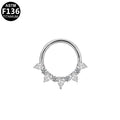 ASTM F136 Titanium 16G Segment Clicke CZ Hypoallergenic Piercing Jewelry