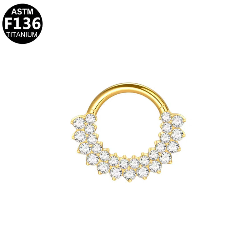 ASTM F136 Titanium 16G Segment Clicker CZ Delicate Hypoallergenic Piercing Jewelry