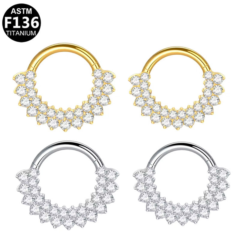 ASTM F136 Titanium 16G Segment Clicker CZ Delicate Hypoallergenic Piercing Jewelry
