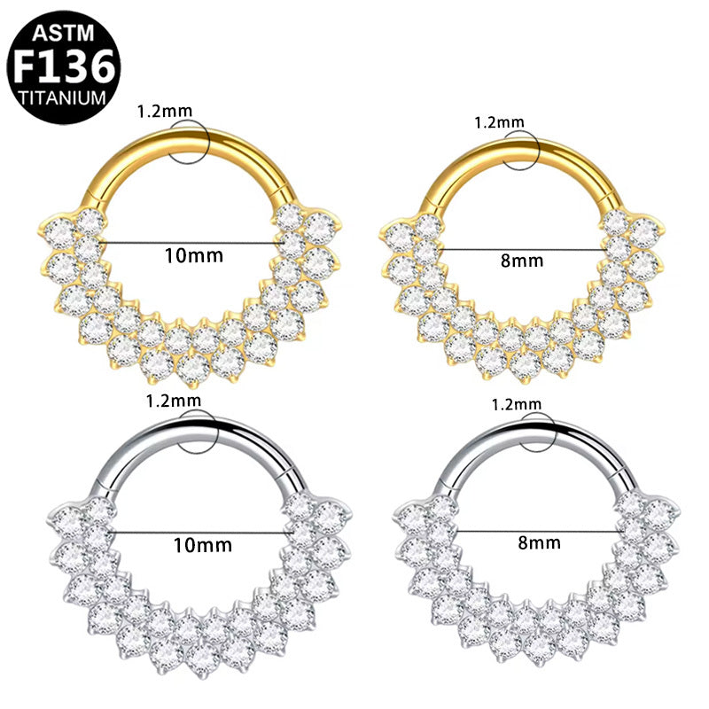 ASTM F136 Titanium 16G Segment Clicker CZ Delicate Hypoallergenic Piercing Jewelry