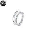 ASTM F136 Titanium 16G Double Hoop Segment Clicker CZ Hypoallergenic Piercing Jewelry