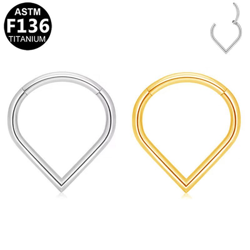 ASTM F136 Titanium 16G V-Shape Segment Clicker Hypoallergenic Piercing Jewelry