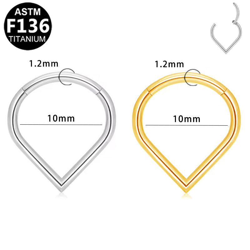 ASTM F136 Titanium 16G V-Shape Segment Clicker Hypoallergenic Piercing Jewelry