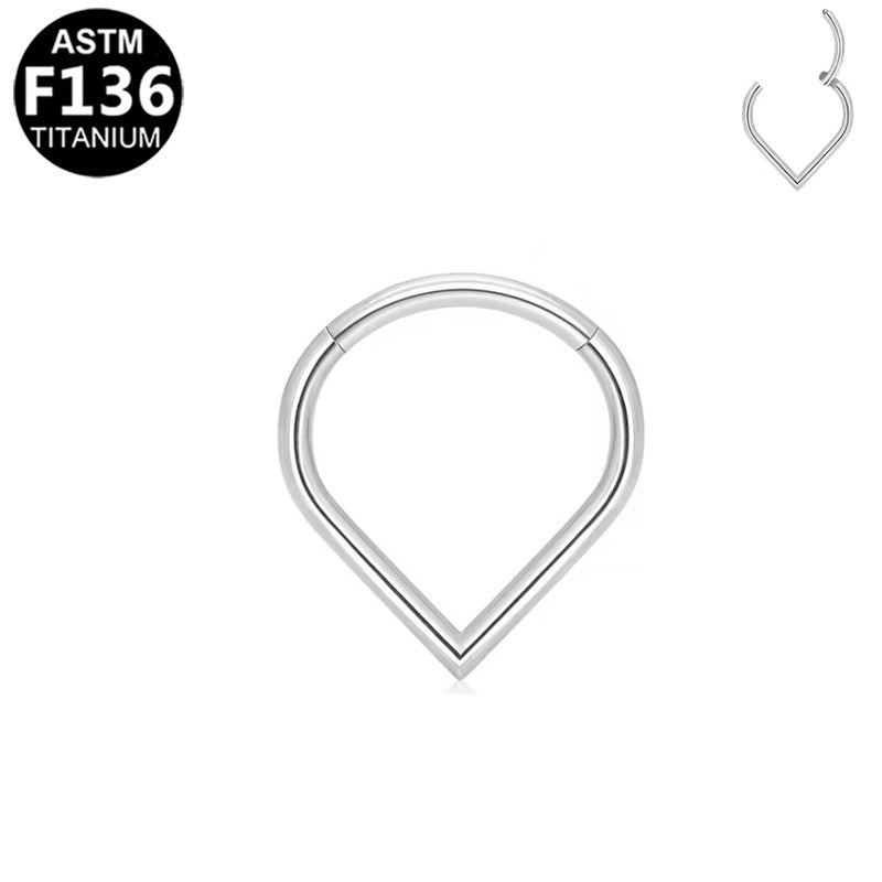 ASTM F136 Titanium 16G V-Shape Segment Clicker Hypoallergenic Piercing Jewelry
