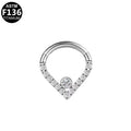 ASTM F136 Titanium 16G Segment Clicker CZ Hypoallergenic for Sensitive Skin Piercing Jewelry