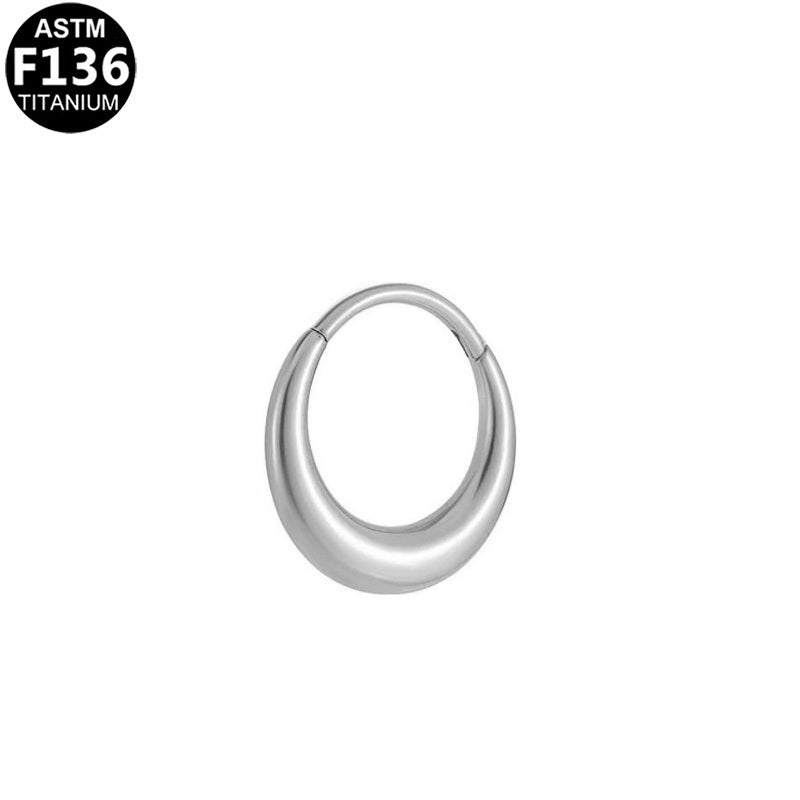 ASTM F136 Titanium 16G Thickened Crescent Moon Segment Clicker Hypoallergenic Piercing Jewelry