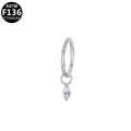 ASTM F136 Titanium 16G18G Marquise CZ Charm Segment Clicker Hypoallergenic Piercing Jewelry