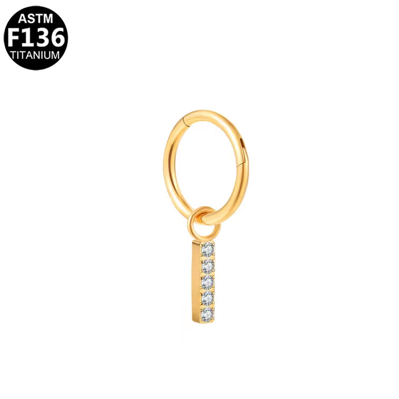 ASTM F136 Titanium 16G CZ Bar Segment Clicke Hypoallergenic Piercing Jewelry
