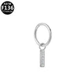 ASTM F136 Titanium 16G CZ Bar Segment Clicke Hypoallergenic Piercing Jewelry