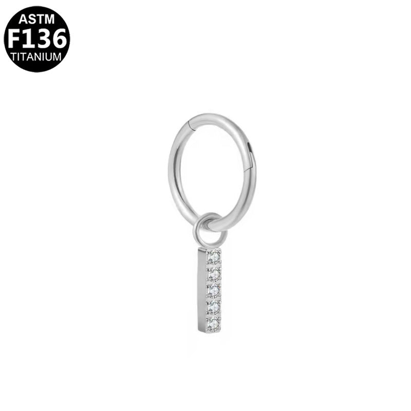 ASTM F136 Titanium 16G CZ Bar Segment Clicke Hypoallergenic Piercing Jewelry
