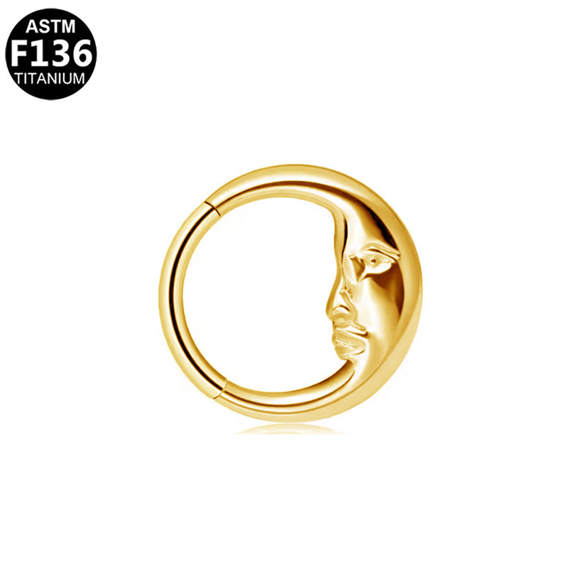 ASTM F136 Titanium 16G Man in the Moon Segment Clicker Hypoallergenic Piercing Jewelry