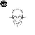 ASTM F136 Titanium 16G Tribal Heart Segment Clicker Hypoallergenic Piercing Jewelry
