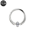 ASTM F136 Titanium 16G Baguette CZ Segment Clicker Hypoallergenic Piercing Jewelry