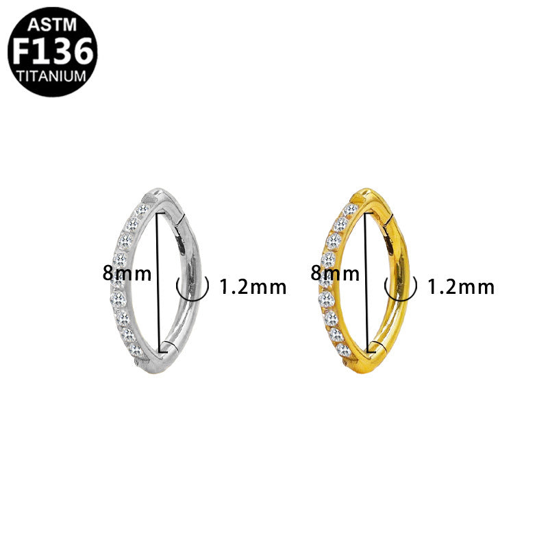 ASTM F136 Titanium 16G Belly Segment Clicker CZ Hypoallergenic Body Piercing Jewelry