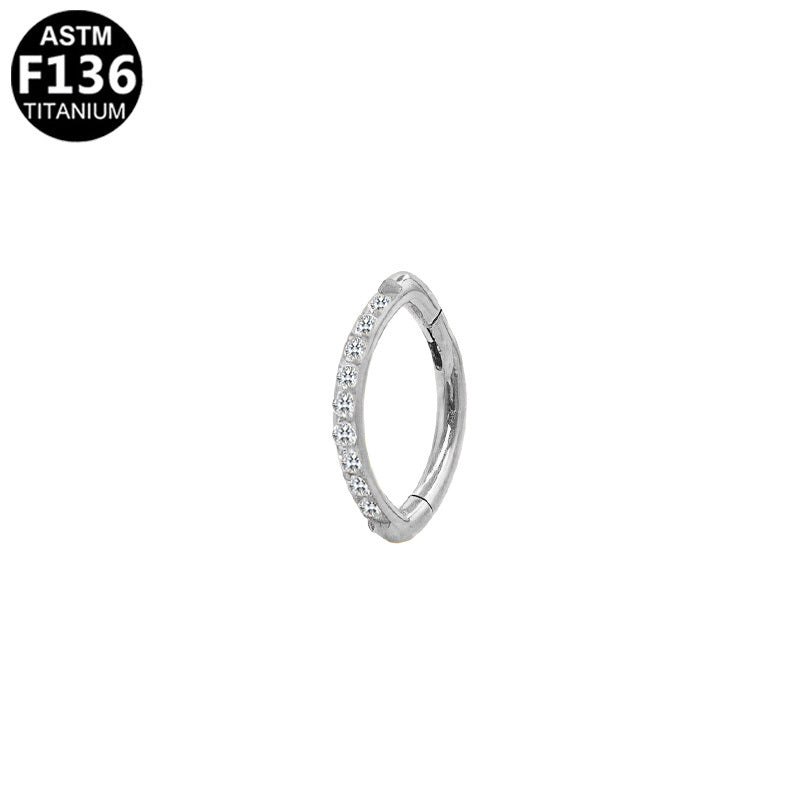 ASTM F136 Titanium 16G Belly Segment Clicker CZ Hypoallergenic Body Piercing Jewelry