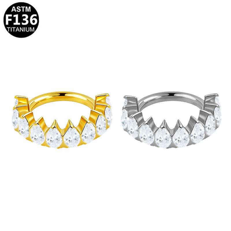 ASTM F136 Titanium 16G Segment Clicker CZ Hypoallergenic Implant Grade Piercing Jewelry