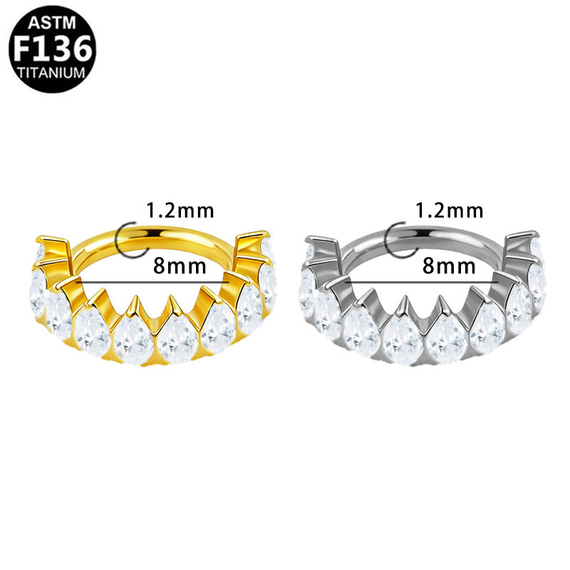 ASTM F136 Titanium 16G Segment Clicker CZ Hypoallergenic Implant Grade Piercing Jewelry