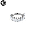 ASTM F136 Titanium 16G Segment Clicker CZ Hypoallergenic Implant Grade Piercing Jewelry